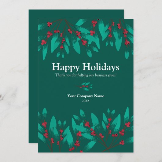 ビジネスロゴ会社企業ののホリデーカードの追加 シーズンカード (正面/裏面)