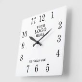 ビジネスロゴ会社名のプロモーションの追加 スクエア壁時計 (傾斜)