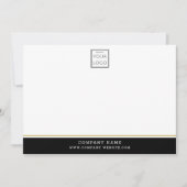 ビジネスロゴ会社名ブラックと金ゴールド縁ど ノートカード (正面)