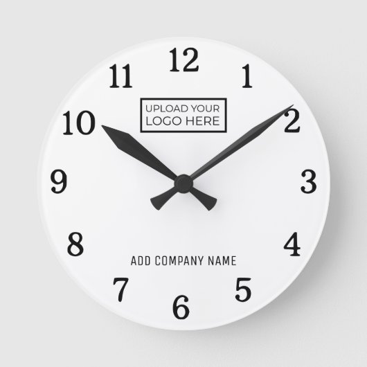 ビジネスロゴ会社名ブランド企業の ラウンド壁時計 (正面)