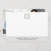 ビジネスロゴ会社名プロフェッショナルフォトグレー ノートカード (正面/裏面)