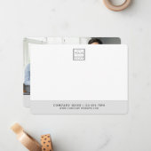 ビジネスロゴ会社名プロフェッショナルフォトグレー ノートカード (正面/裏面インサイチュ)