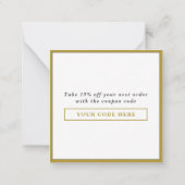 ビジネスロゴ会社名割引金ゴールド ノートカード (裏面)