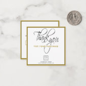 ビジネスロゴ会社名割引金ゴールド ノートカード (正面/裏面インサイチュ)