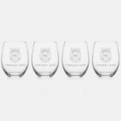 ビジネスロゴ会社名WebサイトQRコード ステムなしワイングラス (正面)