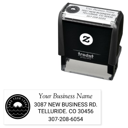 ビジネスロゴ会社差出人住所電話の追加 セルフインキングスタンプ (インサイチュ)