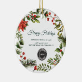 ビジネスロゴ会社従業員クライアントのクリスマス セラミックオーナメント (右)