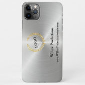 ビジネスロゴ会社横型シルバー iPhoneケース (裏面)