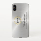 ビジネスロゴ会社横型シルバー iPhoneケース (裏面)