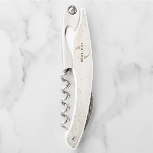 ビジネスロゴ会社白黒ワインボトル ソムリエナイフ (正面)