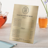 ビジネスロゴ価格リストメタリック金ゴールド 台座サイン (インサイチュ)