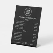 ビジネスロゴ価格表（黒） 台座サイン (正面)