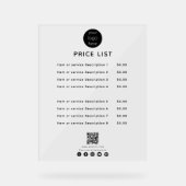 ビジネスロゴ価格表QRコードソーシャルメディア アクリルサイン (正面)