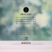 ビジネスロゴ価格表QRコードソーシャルメディア アクリルサイン (ニュートラル)