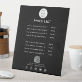 ビジネスロゴ価格表QRコードソーシャルメディア 台座サイン (インサイチュ)