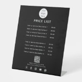 ビジネスロゴ価格表QRコードソーシャルメディア 台座サイン (正面)