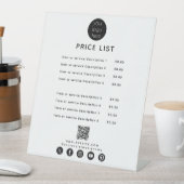 ビジネスロゴ価格表QRコードソーシャルメディア 台座サイン (インサイチュ)