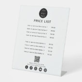 ビジネスロゴ価格表QRコードソーシャルメディア 台座サイン (正面)