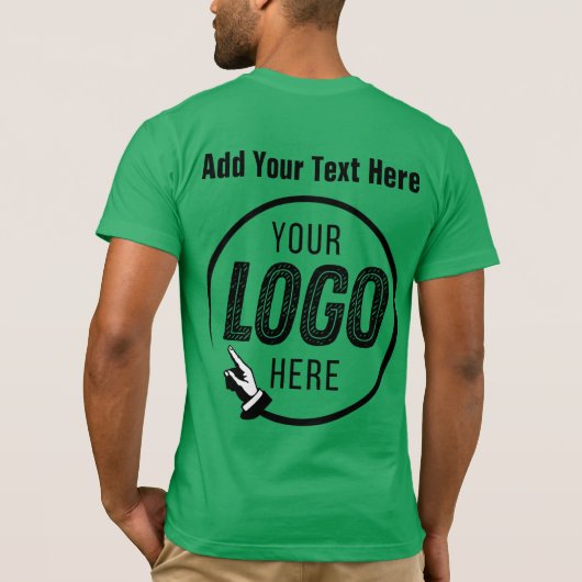 ビジネスロゴ写真イメージのプロモーションアイテムのアップロード Tシャツ (裏面)
