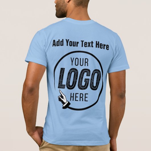 ビジネスロゴ写真イメージのプロモーションアイテムのアップロード Tシャツ (裏面)