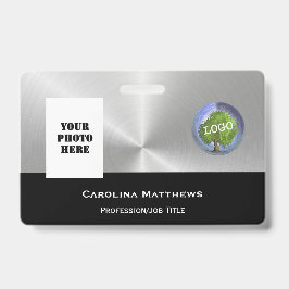ビジネスロゴ写真シルバーブラック バッジ