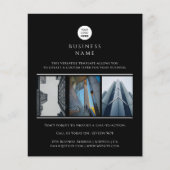 ビジネスロゴ写真ミニマリストプロモーションブラック チラシ (正面)