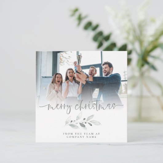 ビジネスロゴ写真会社メリークリスマス シーズンカード (スタンド正面)