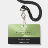 ビジネスロゴ写真緑黒 バッジ (裏面(ネックストラップ付))