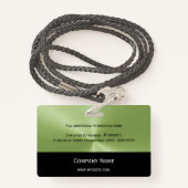 ビジネスロゴ写真緑黒 バッジ (裏面ランヤード)