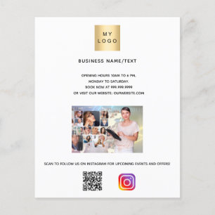 ビジネスロゴ写真、QRコードインスタグラムテキスト チラシ