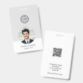 ビジネスロゴ写真ID会社 バッジ (Front & Back)