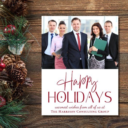 ビジネスロゴ写真QRコードクリスマ企業のス シーズンカード