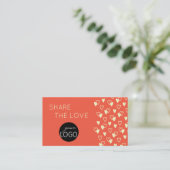 ビジネスロゴ割引バレンタインハート 名刺 (スタンド正面)