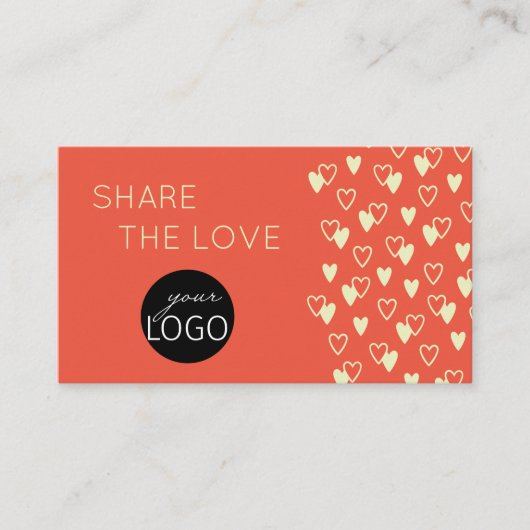 ビジネスロゴ割引バレンタインハート 名刺 (正面)