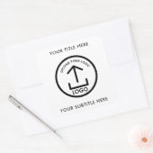 ビジネスロゴ名および文字のプロモーションブランディング スクエアシール (封筒)