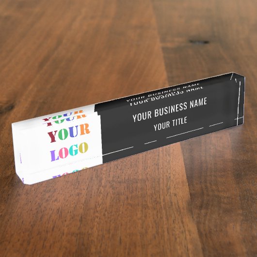 ビジネスロゴ名とタイトルデスク名のプレート デスクネームプレート (側面)