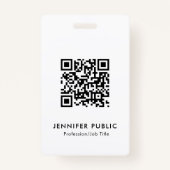 ビジネスロゴ名とタイトルQRコードテンプレート バッジ (裏面)