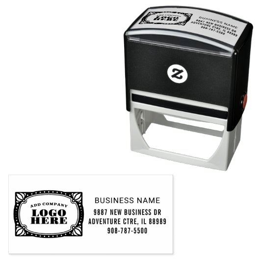 ビジネスロゴ名のアドレスの追加カスタム セルフインキングスタンプ (インサイチュ)