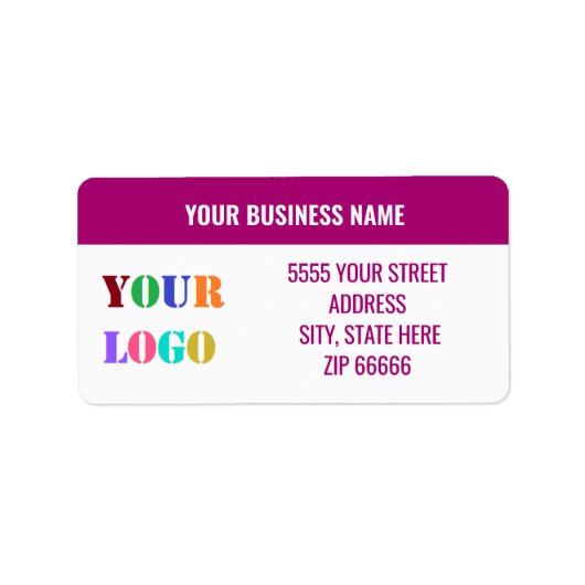 ビジネスロゴ名の差出人住所ラベル ラベル (正面)