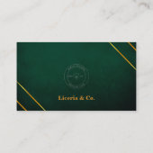 ビジネスロゴ名イメージグリーンと金ゴールド モダン 名刺 (裏面)