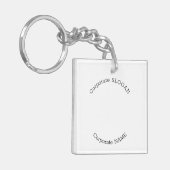 ビジネスロゴ名スローガンミニマリストプロモーション キーホルダー (正面左)