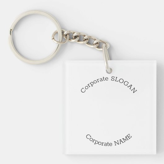 ビジネスロゴ名スローガンミニマリストプロモーション キーホルダー (正面)