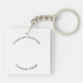 ビジネスロゴ名スローガンミニマリストプロモーション キーホルダー (裏面)