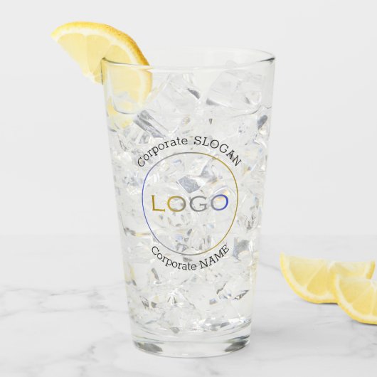 ビジネスロゴ名スローガンミニマルプロフェッショナル タンブラーグラス (アイス正面)
