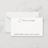 ビジネスロゴ名ミニマル会社ホワイトカスタム ノートカード (正面)