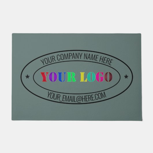 ビジネスロゴ名文字パーソナライズされた室 ドアマット (正面)