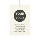 ビジネスロゴ名連絡情報。白黒 カーエアーフレッシュナー (正面)