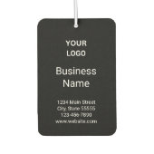 ビジネスロゴ名連絡情報。白黒 カーエアーフレッシュナー (正面)