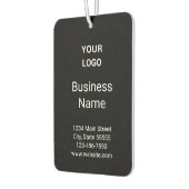 ビジネスロゴ名連絡情報。白黒 カーエアーフレッシュナー (左)