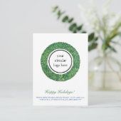 ビジネスロゴ名門私立校風のハッピーホリデーメッセージ ポストカード (スタンド正面)